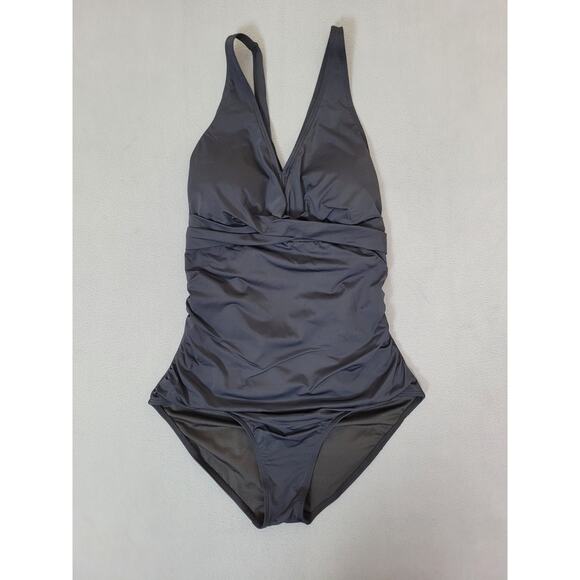 HEYTALALA Womens One Piece Swimsuit Tummy Control Push Up V Neck Tie Back Medium - Picture 3 of 9